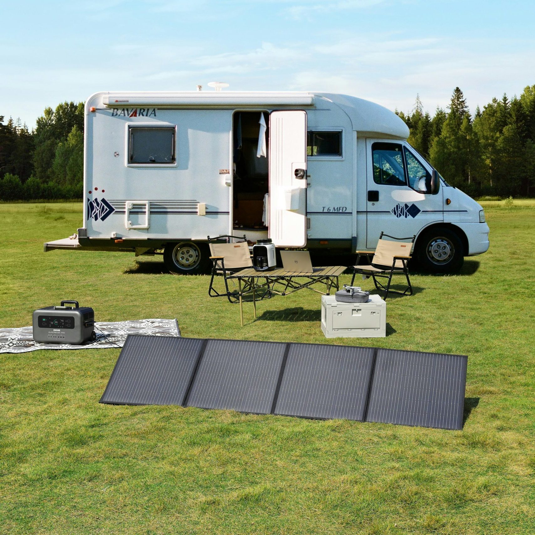 Image of Solar Power for Motorhomes outside on an open field.